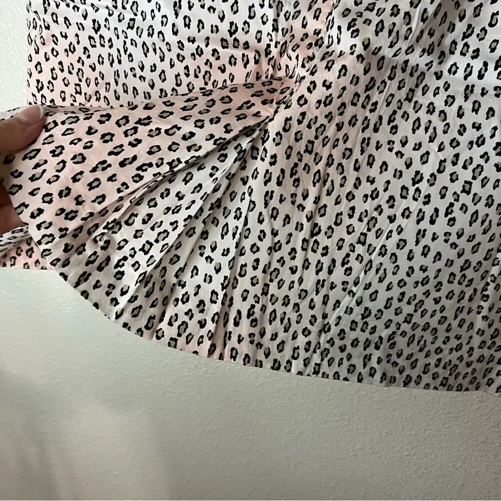 Golfino cheetah animal leopard print pleated Ed front skirt skort 12